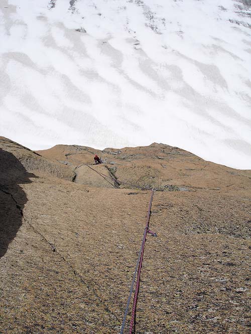 3. délka - plotny a spáry jak v Chamonix
foto (c) Jirka Vodsloň