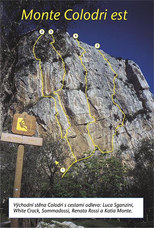 Monte Colodri, zákresy cest