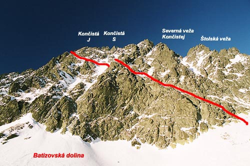 Východní stěna Končisté ( 2540 m)