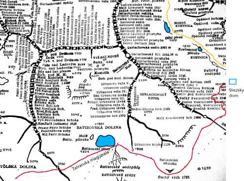 Mapa Batizovské doliny