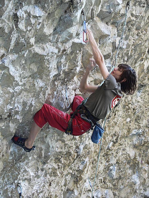 Adam Ondra v cestě Martin Krpan, 9a