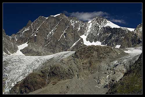 Piz Bernina - 4049 m a ledovec Scerscen