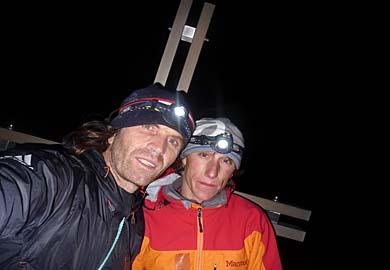 Thomas Huber a Peter Anzenberger na vrcholu Cimy Ovest