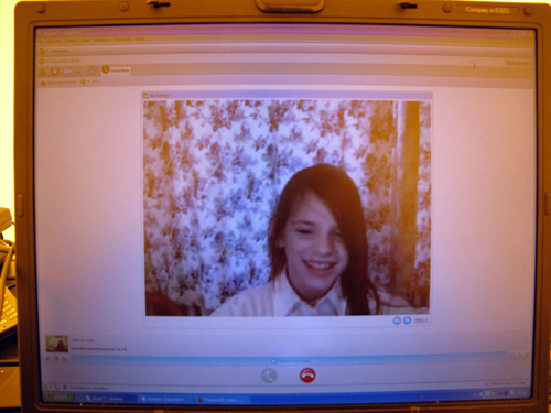 Dcerka na Skype