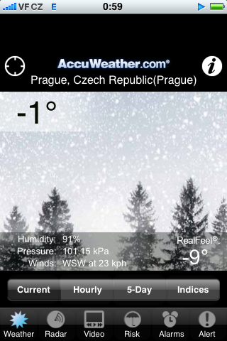 Accuweather - aktuální počasí na místě, kde se právě nalézáte