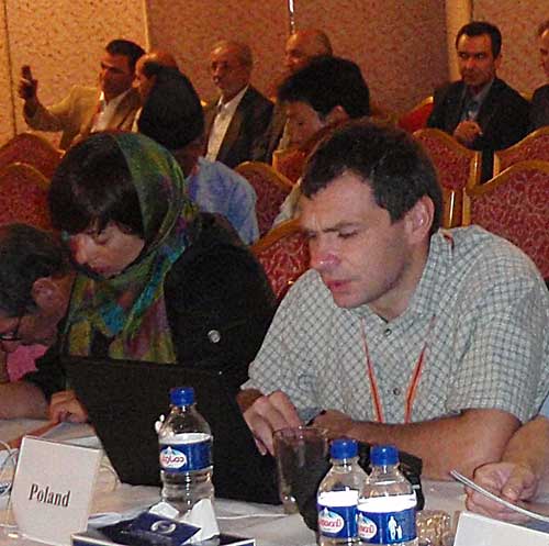 Piotr Morawski, místopředseda PZA, jako zástupce polských horolezců na generálním zasedání UIAA v Teheránu