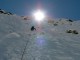 Teningbo - sníh na strmém suťovisku