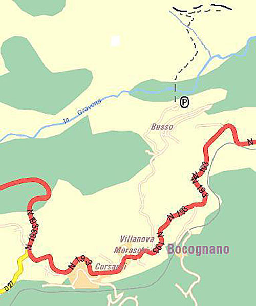 Mapa Bocognano