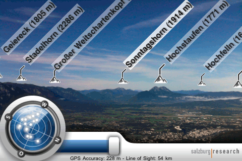 Peak.AR: panoráma okolí Salzburku