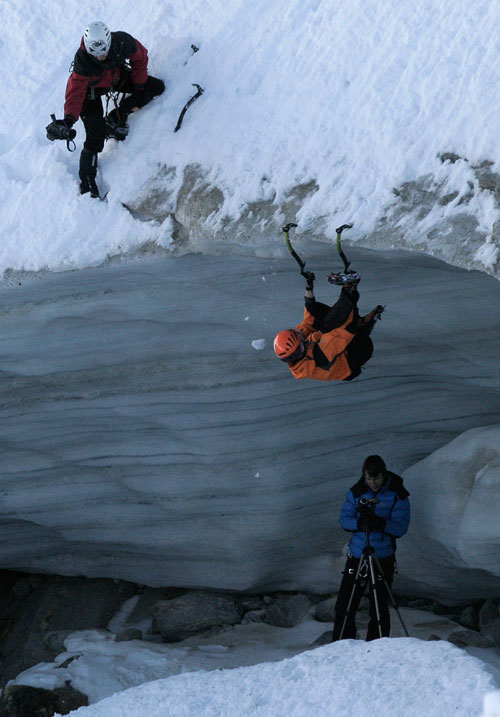 Trénink na ledovci točí kameramani