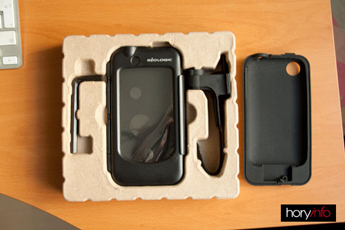 Bike Mount dodávané balení, montážní páska, silikonové vložky pro iPhone 3 a 4 a montážní imbus.
