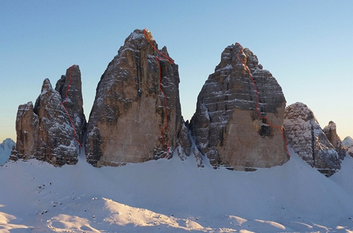 Tre Cime di Lavaredo - zimní trilogie