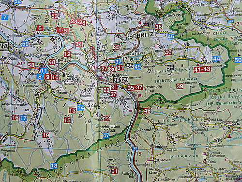 Elbsandsteingebirge mapka